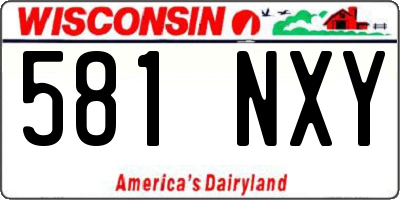 WI license plate 581NXY