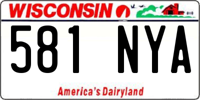 WI license plate 581NYA