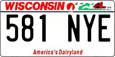 WI license plate 581NYE