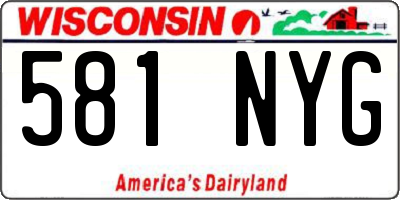 WI license plate 581NYG