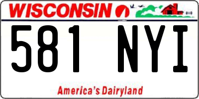 WI license plate 581NYI
