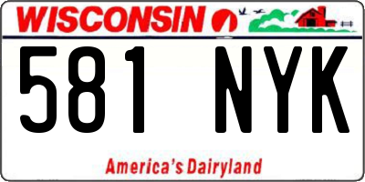 WI license plate 581NYK