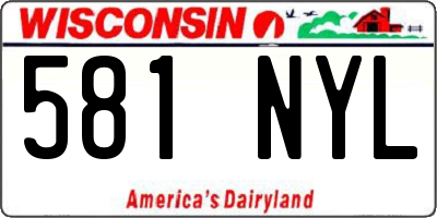 WI license plate 581NYL