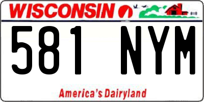 WI license plate 581NYM