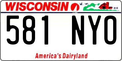 WI license plate 581NYO