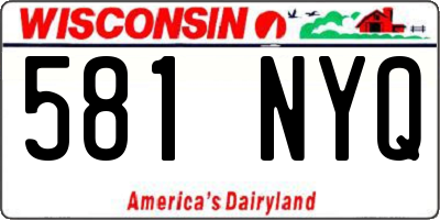 WI license plate 581NYQ