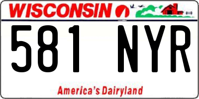 WI license plate 581NYR