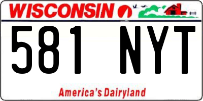 WI license plate 581NYT