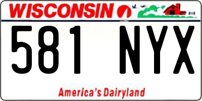 WI license plate 581NYX