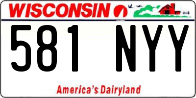 WI license plate 581NYY