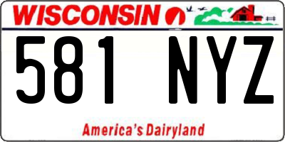 WI license plate 581NYZ
