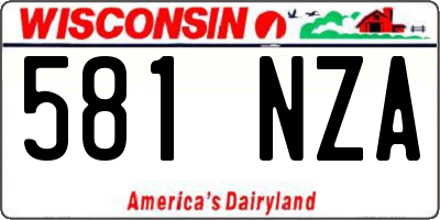 WI license plate 581NZA