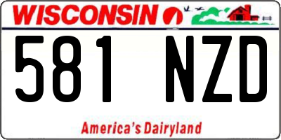WI license plate 581NZD