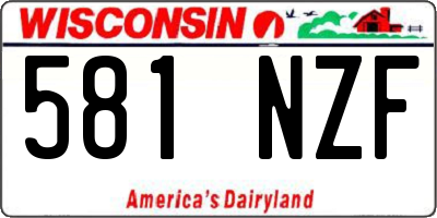 WI license plate 581NZF