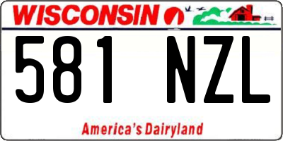 WI license plate 581NZL