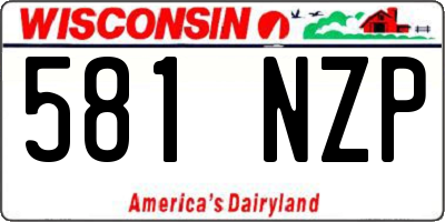 WI license plate 581NZP
