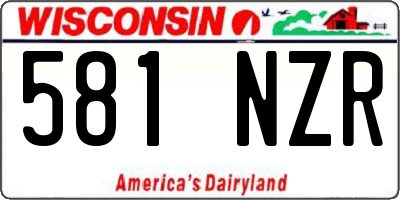 WI license plate 581NZR