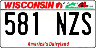 WI license plate 581NZS