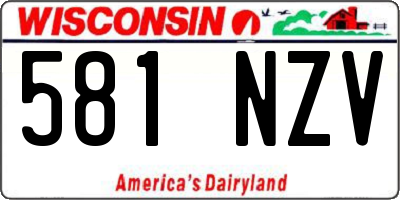 WI license plate 581NZV