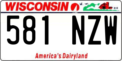 WI license plate 581NZW