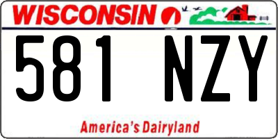 WI license plate 581NZY