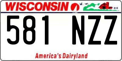 WI license plate 581NZZ