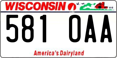 WI license plate 581OAA