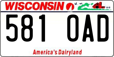 WI license plate 581OAD