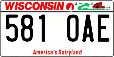 WI license plate 581OAE