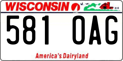 WI license plate 581OAG