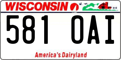 WI license plate 581OAI