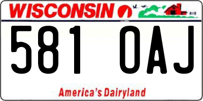 WI license plate 581OAJ