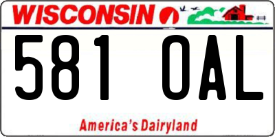 WI license plate 581OAL