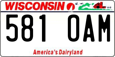 WI license plate 581OAM