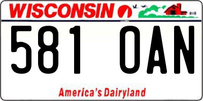 WI license plate 581OAN