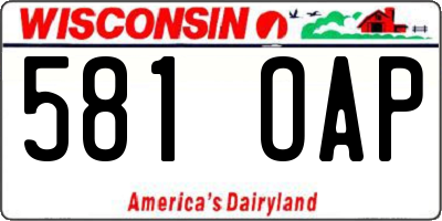 WI license plate 581OAP