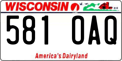 WI license plate 581OAQ