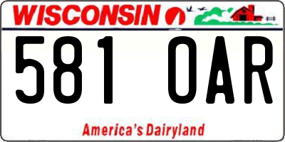 WI license plate 581OAR