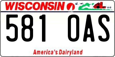 WI license plate 581OAS