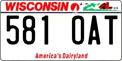 WI license plate 581OAT