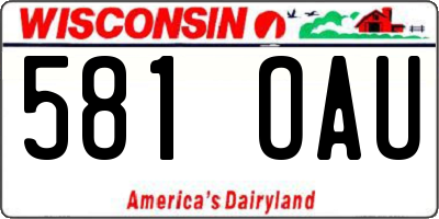 WI license plate 581OAU