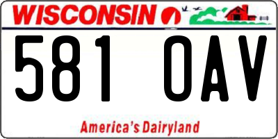 WI license plate 581OAV