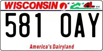 WI license plate 581OAY