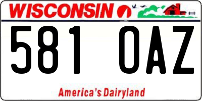 WI license plate 581OAZ