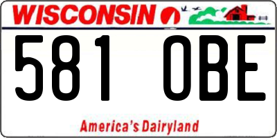 WI license plate 581OBE