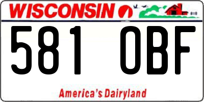 WI license plate 581OBF
