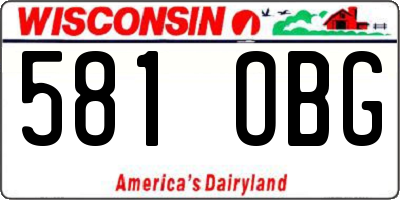 WI license plate 581OBG