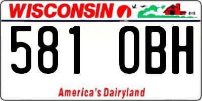 WI license plate 581OBH