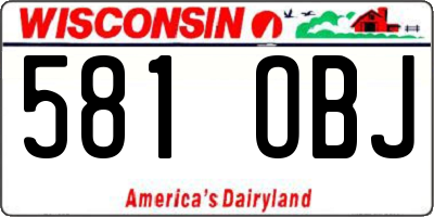 WI license plate 581OBJ