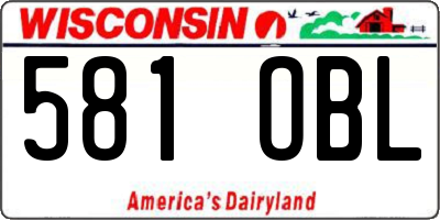 WI license plate 581OBL